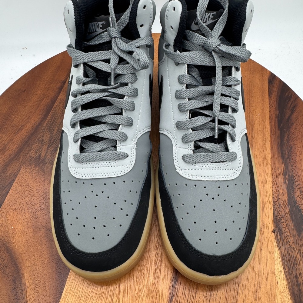 Nike Court Vision Mid Smoke Grey Black Men's 12 Basketball Athletic Sneakers - Picture 3 of 10